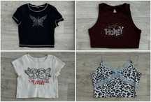 1+1=3 Топы y2k летние shein, zara, h&m, оптом