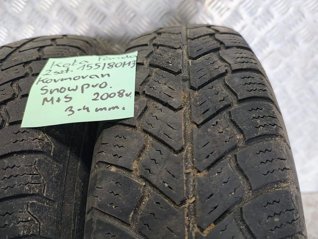 koła 2szt panda 155/80 R13 M+S 3-4mm 2008r