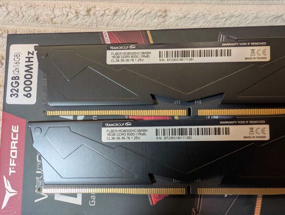 Оперативная память DDR5 32GB (2 x 16GB) 6000mhz cl38
