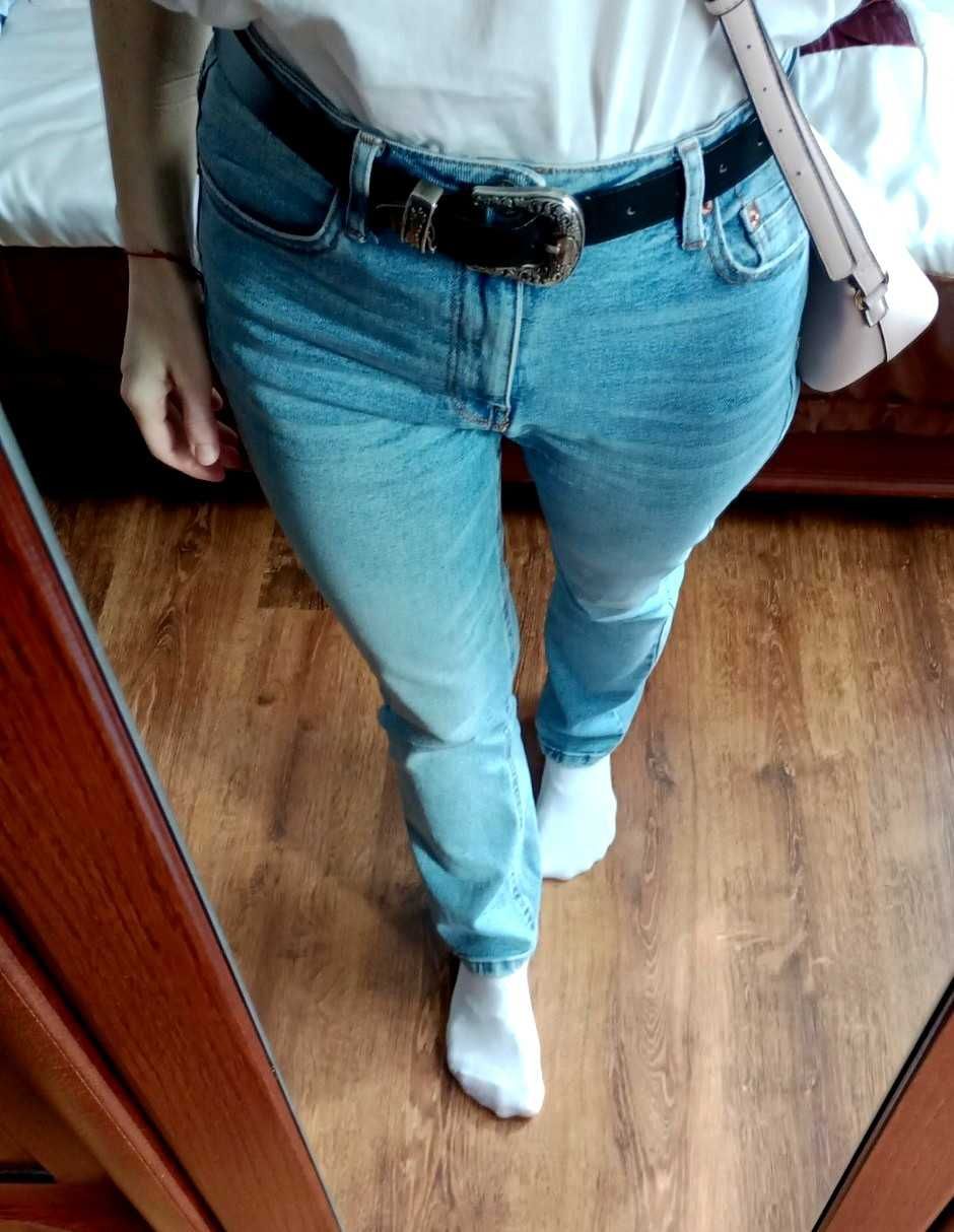 Jeansy stradivarius wysoki stan denim 38