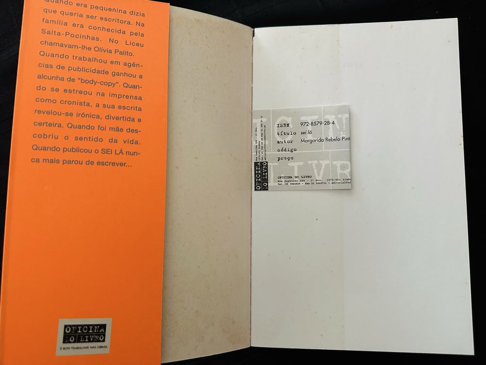 Livro Sei Lá, de Margarida Rebelo Pinto