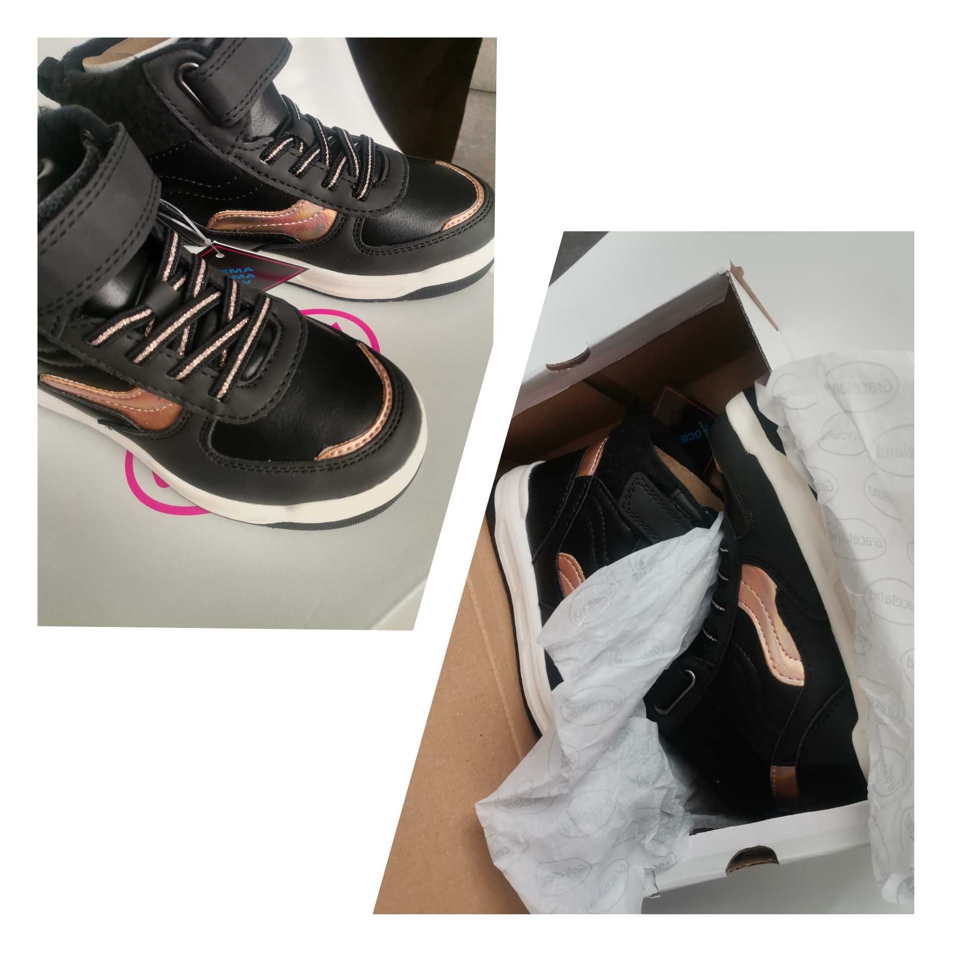 Nowe buty Botki 29 przejściowe buty 29 czarne botki Deichmann