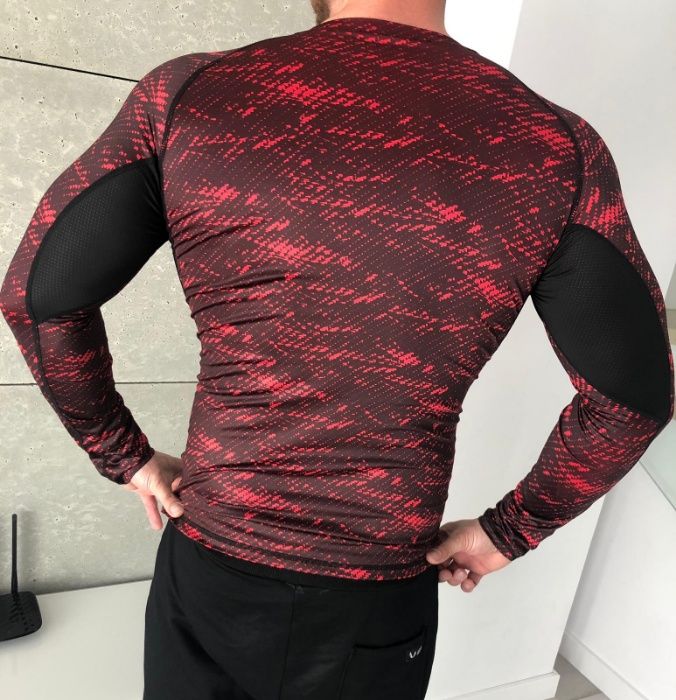 Koszulka RED tshirt termoaktywna Rashguard Crossfit Siłownia roz. L