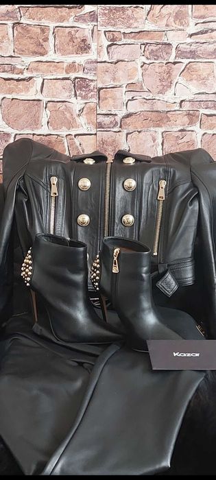 Luksusowe czarne skórzane botki z limitowanej serii Marki Kazar