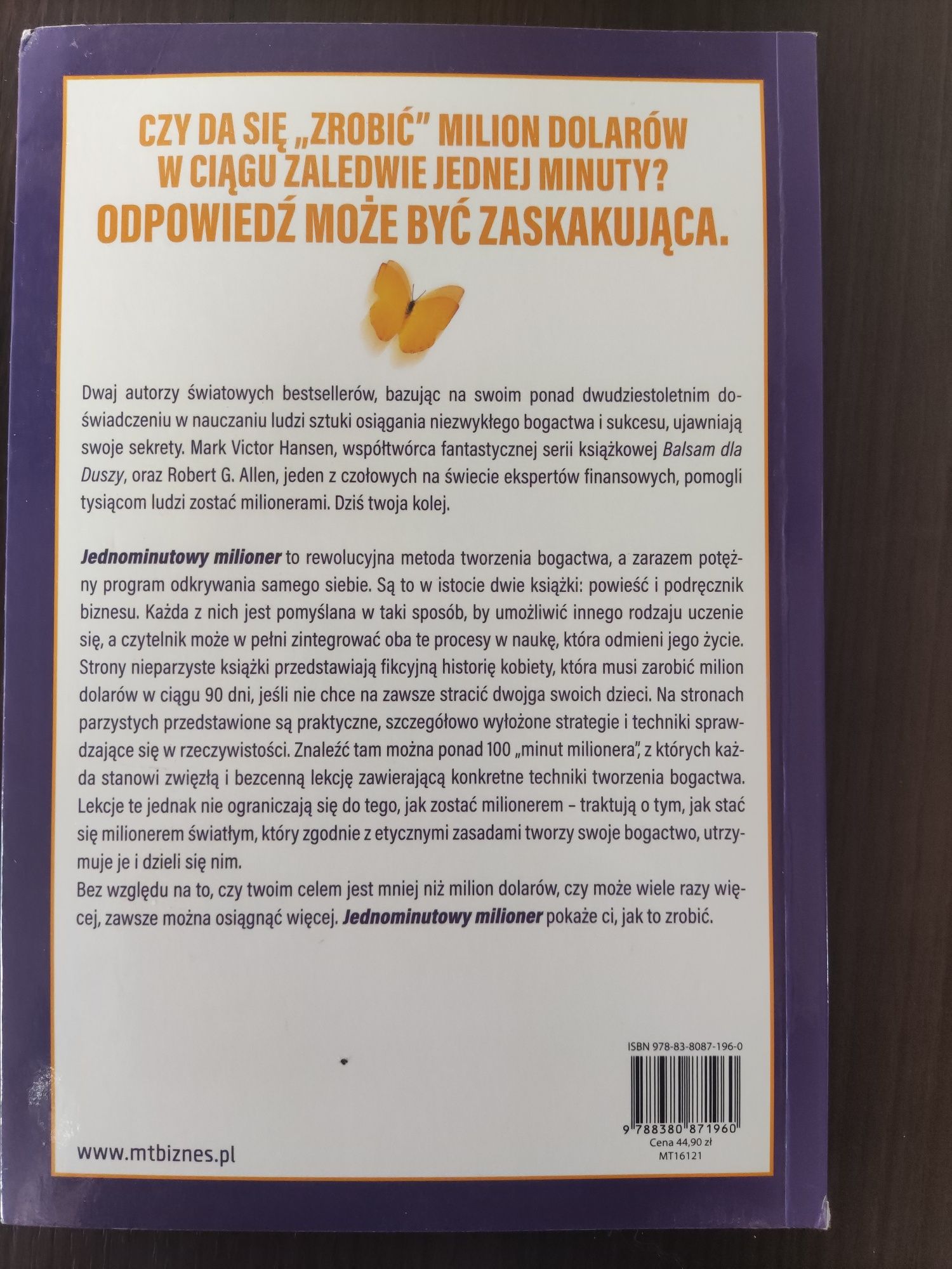 Książka biznesowa jednominutowy milioner Mark Victor Hansen