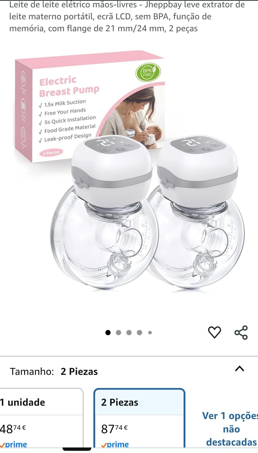 Extrator de leite materno Hands Free (oferta Doppler fetal )