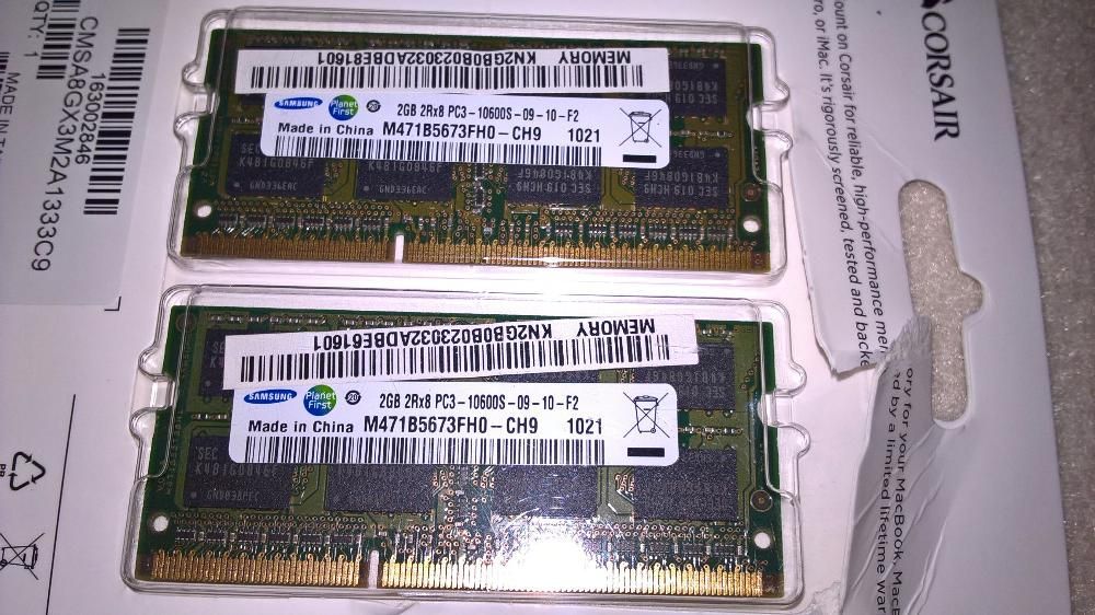 Memórias Sodimm 1x2 GB + 1x1 GB pc3 10600s para portátil ou mini pc