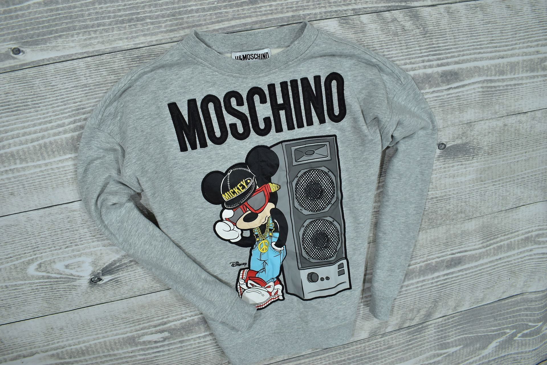 MOSCHINO HM Logowana Bluza Damska Disney Szara S