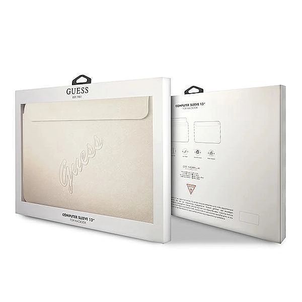 Pokrowiec Guess Saffiano Script na laptopa 13'' - złoty