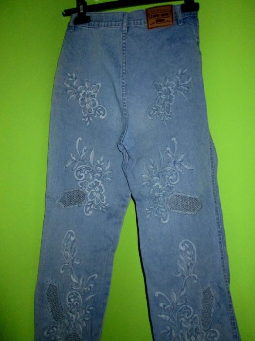 Spodnie jeansy zdobione 3/4 - roz 38