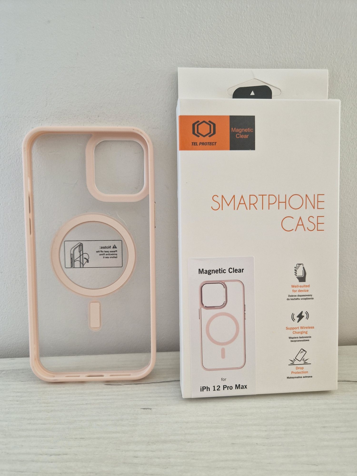 Tel Protect Magnetic Clear Case do Iphone 12 Pro Max Łososiowy