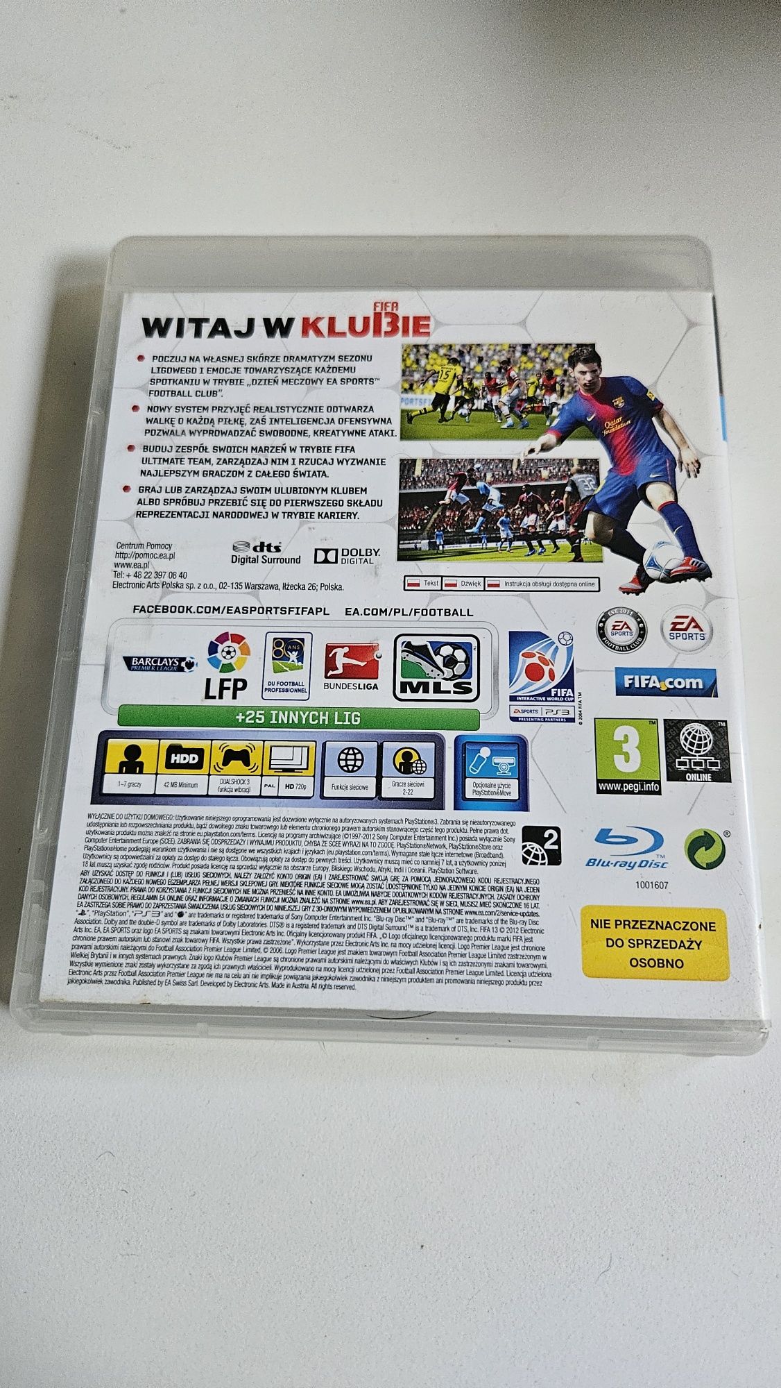 FIFA 13 PS3 PL Komplet. Działa z PS Move