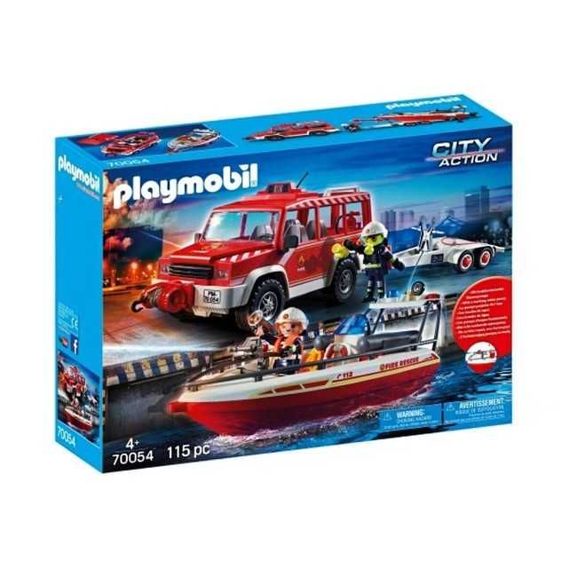 Playmobil 70054 Samochód strażacki z łodzią