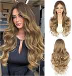 Peruka Ombre Lace Front Jasnobrązowa syntetyczna