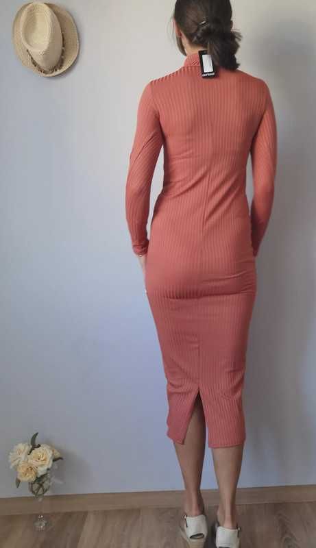 Nowa! Sukienka ołówkowa Boohoo (S/36) kobieca pomarańczowa