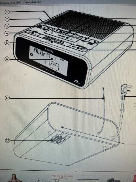 Radio global- budzik , cyfrowe Philips AJB4500 -DAB-,do 20 stacji