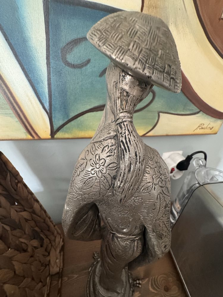 Vintage Estatua Juiz chinês em Estanho maciço