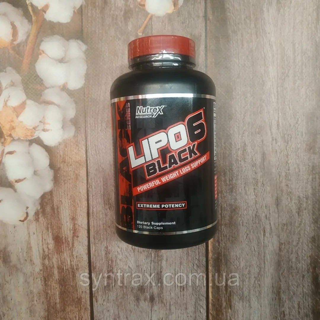 Nutrex Lipo-6 Black Extreme Potency 120 caps жирозпалювач липо 6 блек