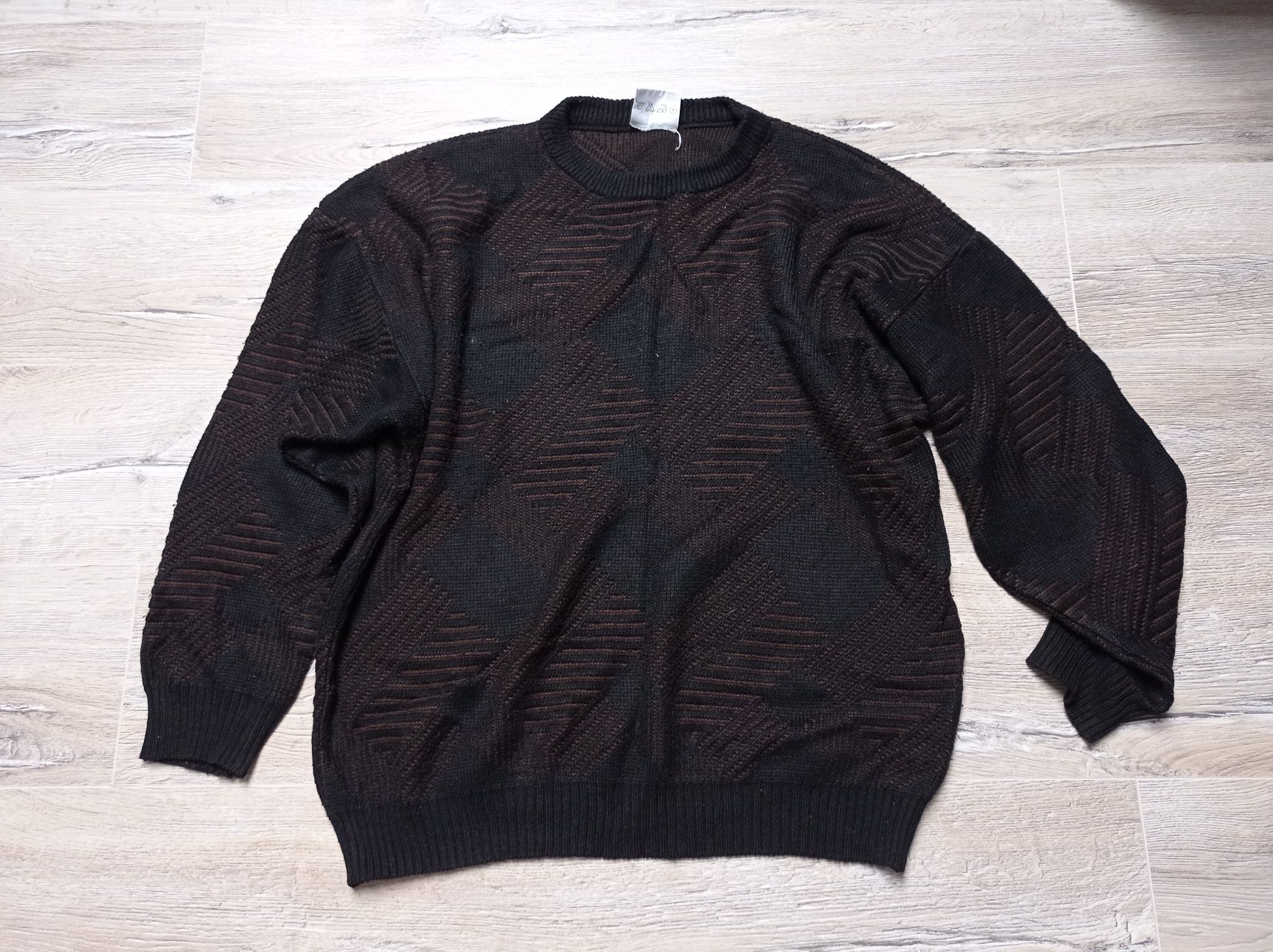 Męski brązowo-czarny sweter