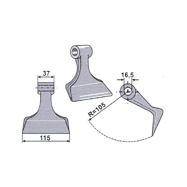 Bijak młotkowy RM-101 kosiarka bijakowa Kuhn Nobili Votex Maschio