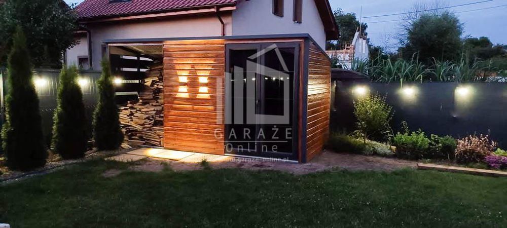 Schowek - Domek Ogrodowy 3m x 2m + Wiata 1,5M Spad W Tył   Id268 3X2