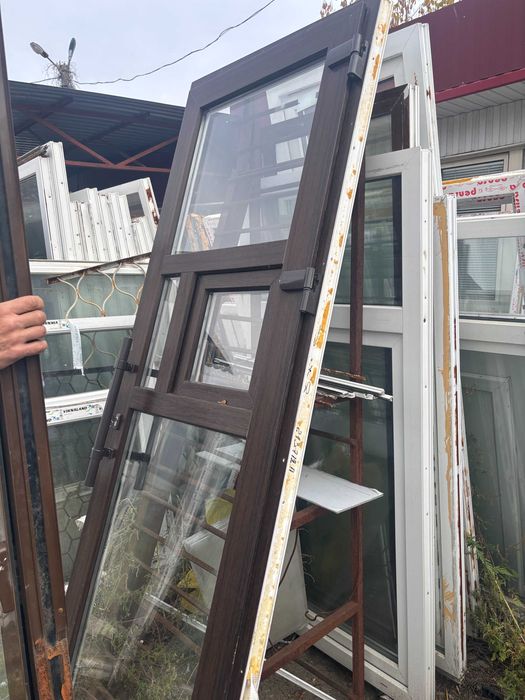 Дверь с окном откиднім металлопластиковая 2300\900 входная группа