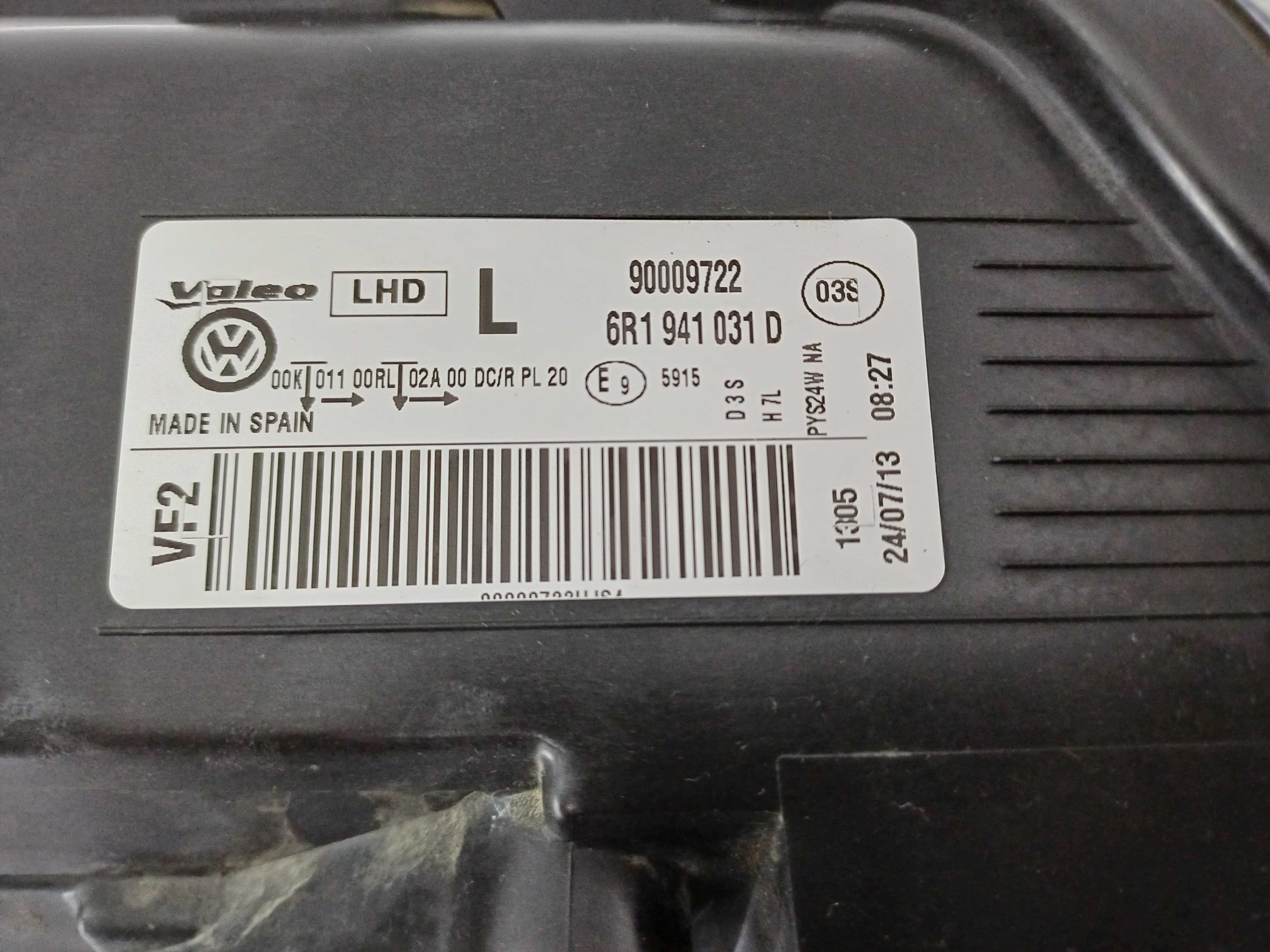 lampa lewa vw polo 5 V 6r xenon led 6r194.1031d