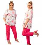 Elegancki Szykowny Komplet Damski Spodnie + Bluzka Kolory Plus Size 52