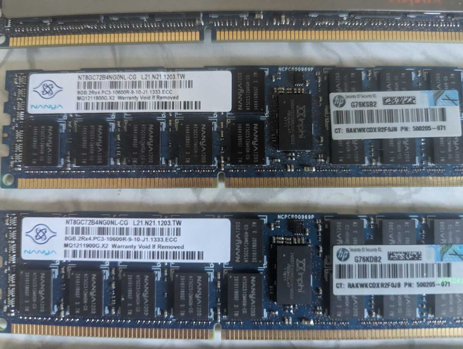 память сервера DDR 3 8GB PC3-10600R (8 од-64 GB )