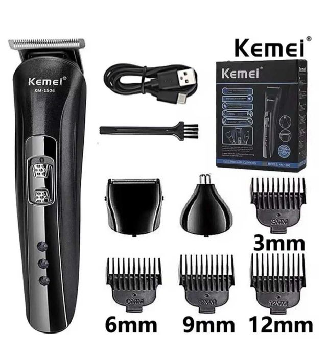 Тример машинка для стрижки 3-в-1 Kemei KM-1506