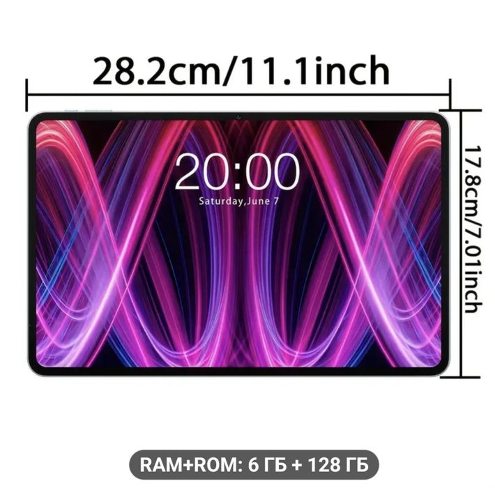 Планшет Teclast T60 PLUS з мишкою та клавіатурою, 12 дюймів 2000*1200