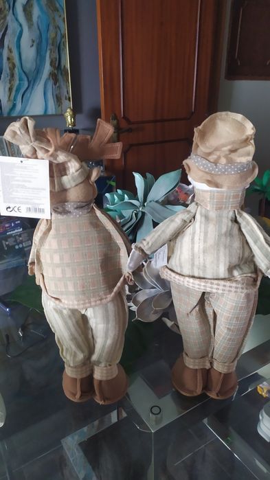 2 bonecos altos novos decoração de natal ou inverno