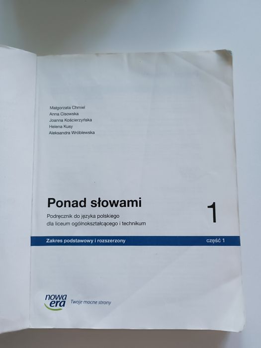Ponad słowami 1, podręcznik do języka polskiego