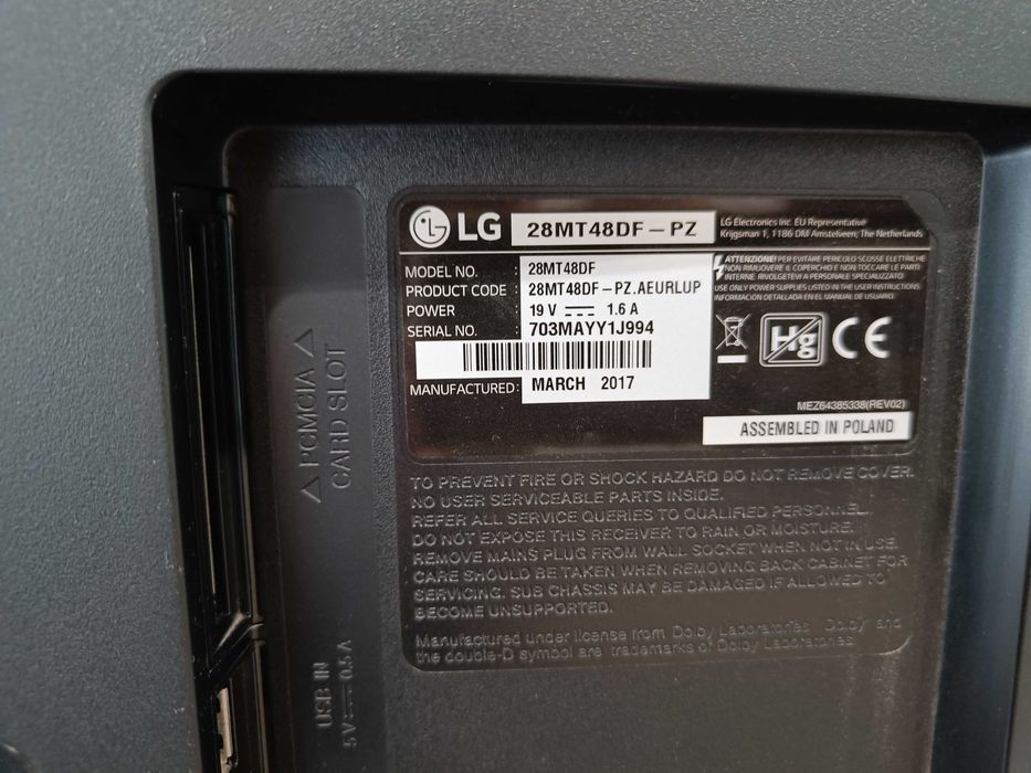 Televisão LG - LED HD ecrã de 27,5” 70cm  28MT48DF-PZ