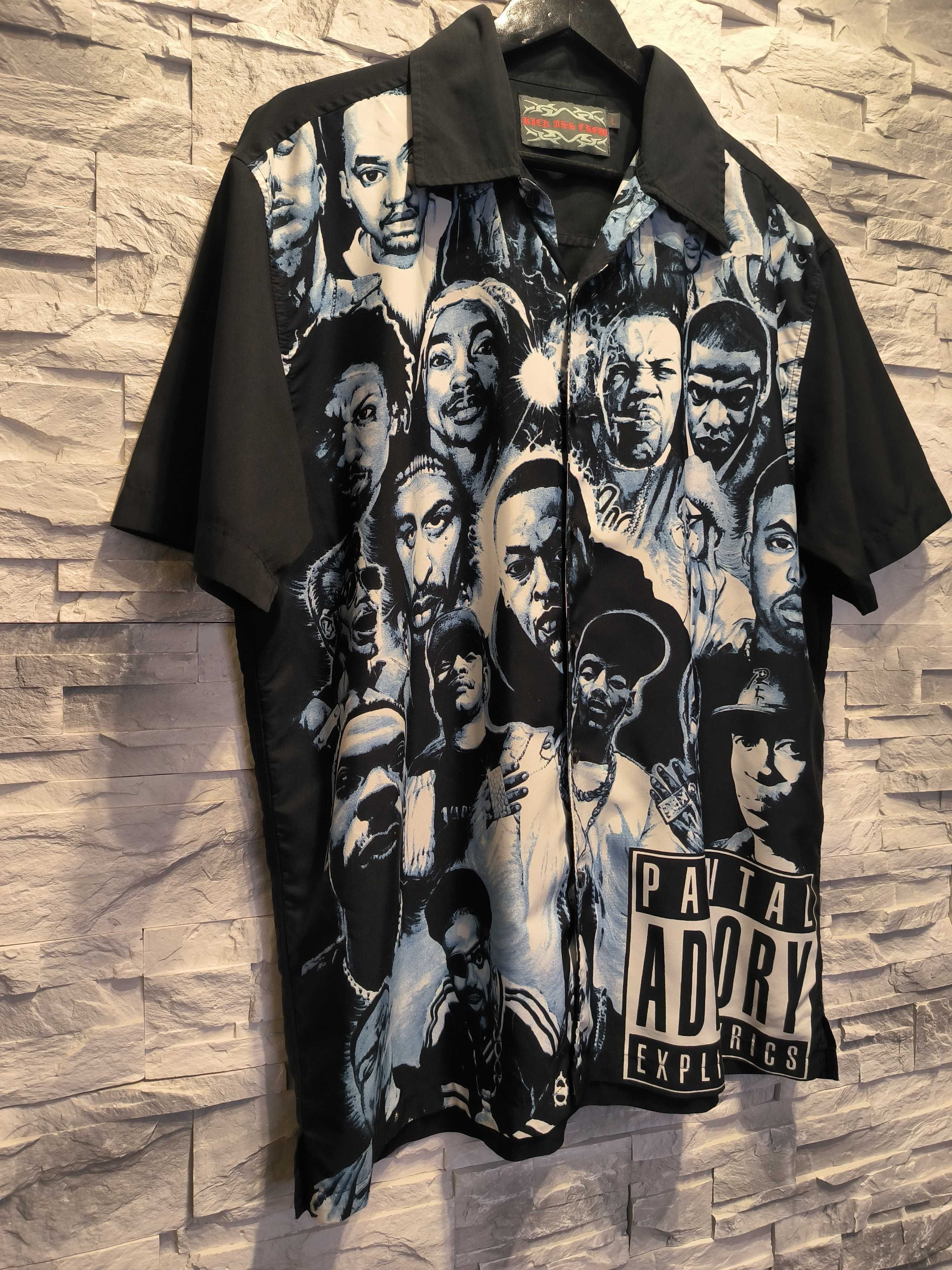 Vintage Koszula Hip-Hop Rap Krótki Rękaw Ass Crew