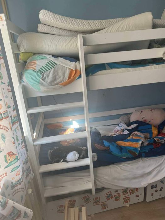 Łóżko piętrowe białe Lano Meble 80x180