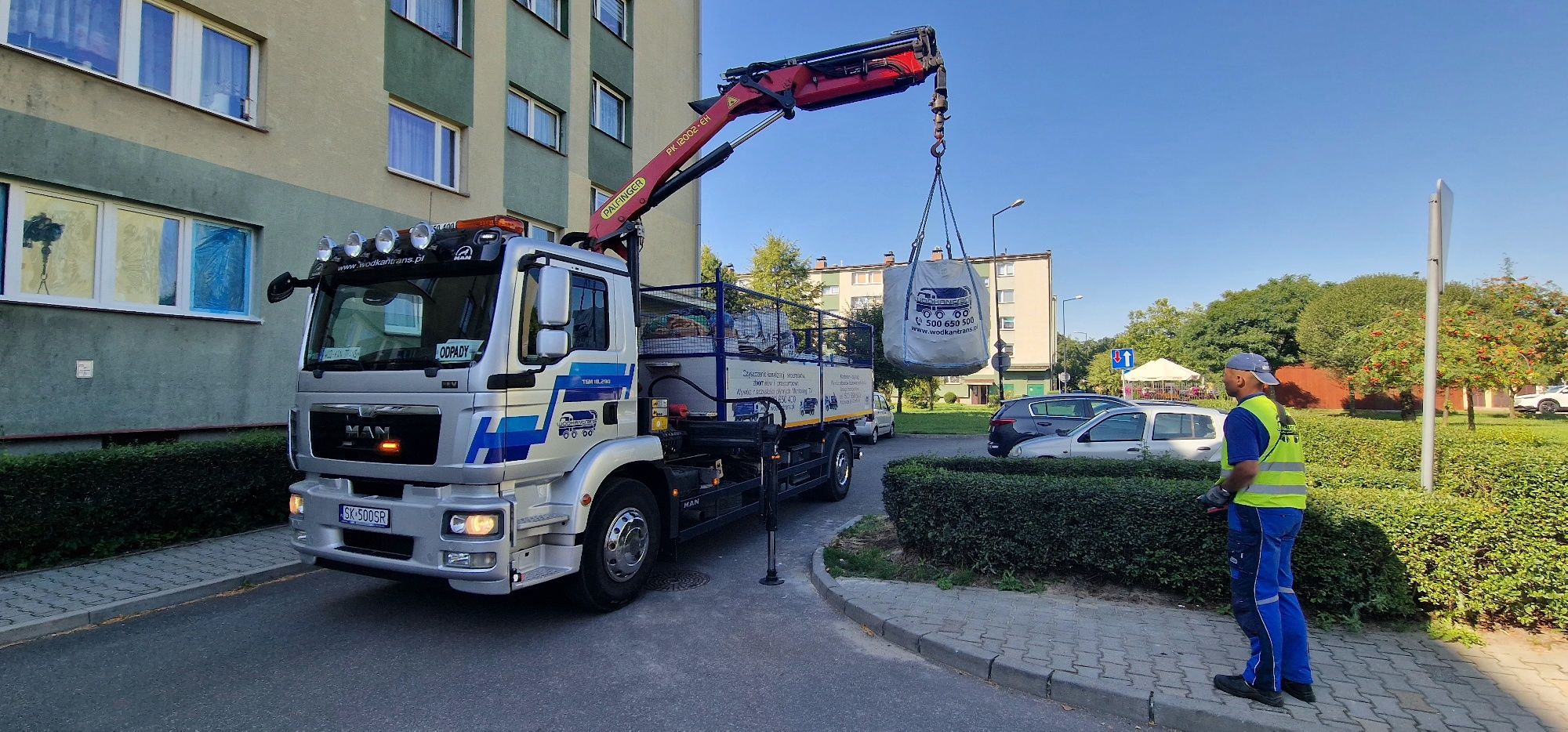 BIG-BAG kontener worek wywóz gruzu odpady budowlane śmieci meble folia