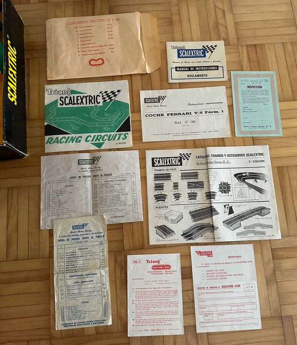 Scalextric GP22 1968 pista completa com dois Ferrari C-39 originais