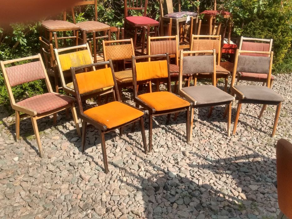 6 krzeseł tapicerowanych vintage, PRL, również JAR, Daniel, Aga