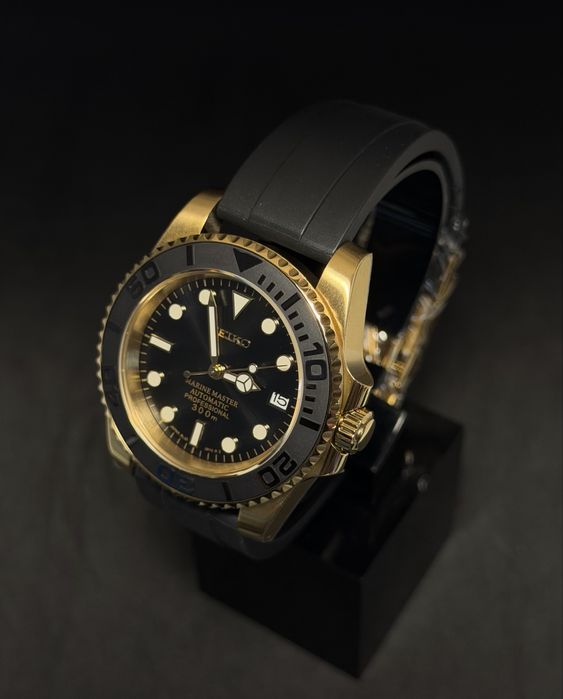 Relogio Auromatico Seiko Mod Marinemaster Gold