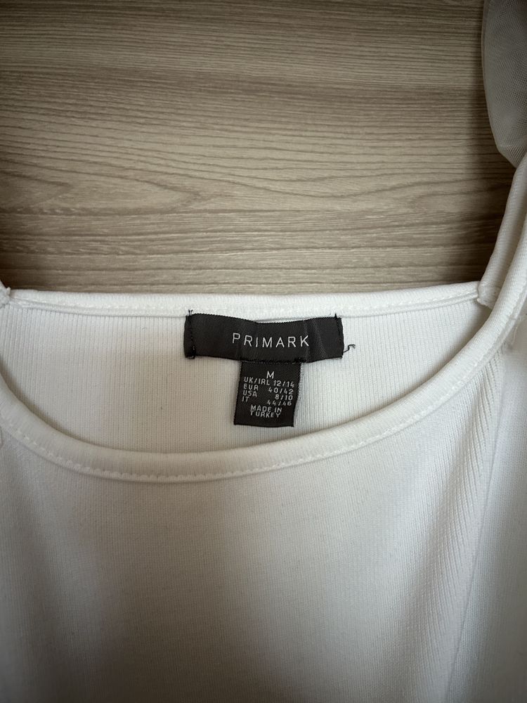 Білий топ Primark з рюшами короткий