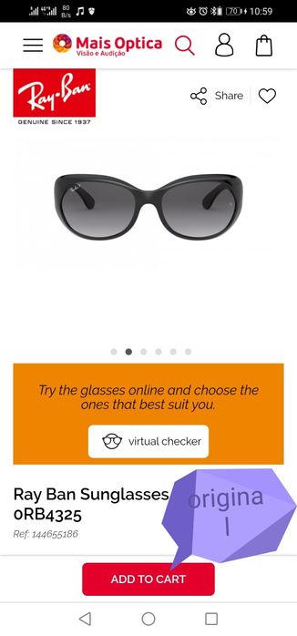 Óculos de sol polarizados RayBan, originais.