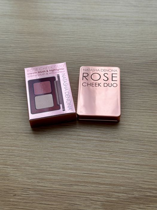 Natasha denona rose cheek duo cream blush highlighter roż paleta