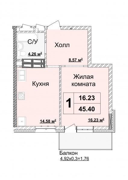 Предлагается 1-ком квартира 48 м2 в лучшем ЖК «Новопечерские Липки».