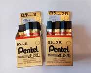 Grafity rysiki do ołówka Pentel B i 2B 0,5 mm 2 fiolki po 12 sztuk