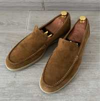 Мужские замшевые коричневые туфли лоферы мокасины Berwick 1707 42 8