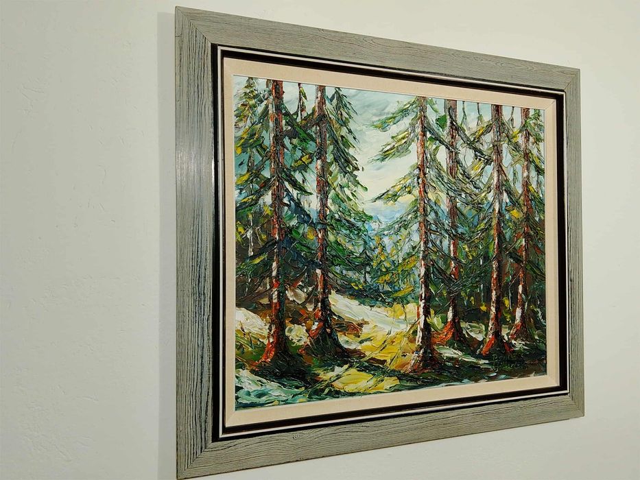 Stary obraz na płótnie Bent Bertram Hillestrom (1935-)
