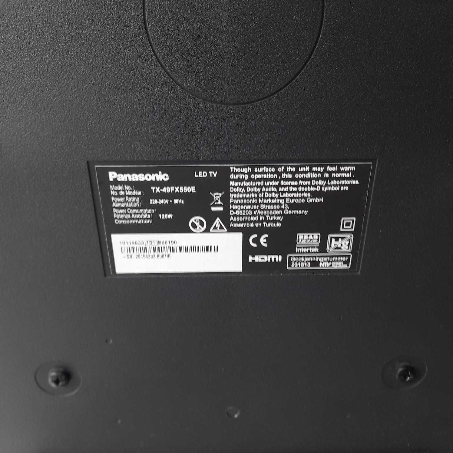Telewizor LED 49" Panasonic TK-49 FX550E 4K UHD Smart TV/ Wifi uszkodz