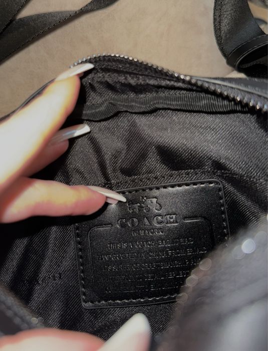 Сумка Coach коуч коач месенжер шкіряний через плече бананка