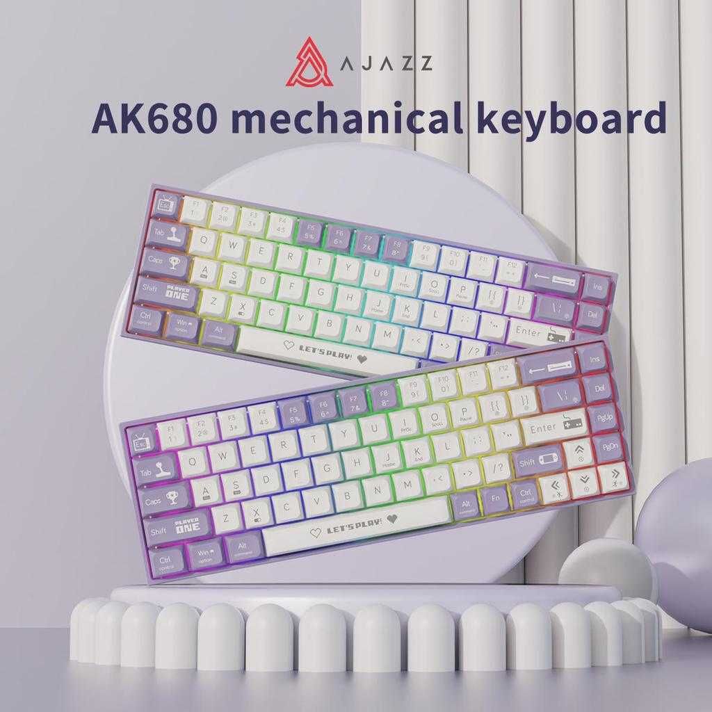 АКЦІЯ! Клавіатура механічна Ajazz AK680 Сірий Коричневі свічі